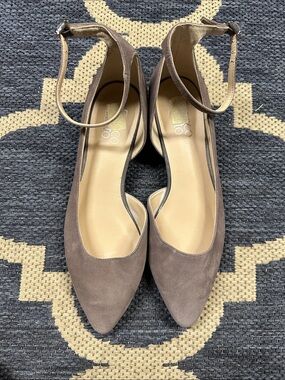 Franco Sarto Brown Pointed-Ankle Strap Heels